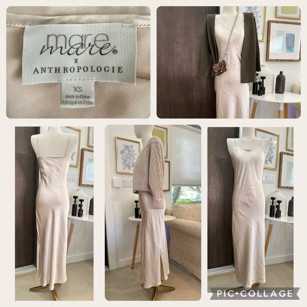 Mare Mare for Anthropologie • Slip Dress color:champagne, size XS
